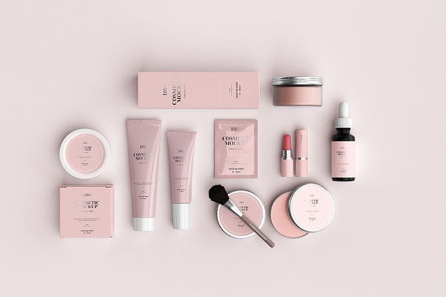 An image of skincare and cosmetic products